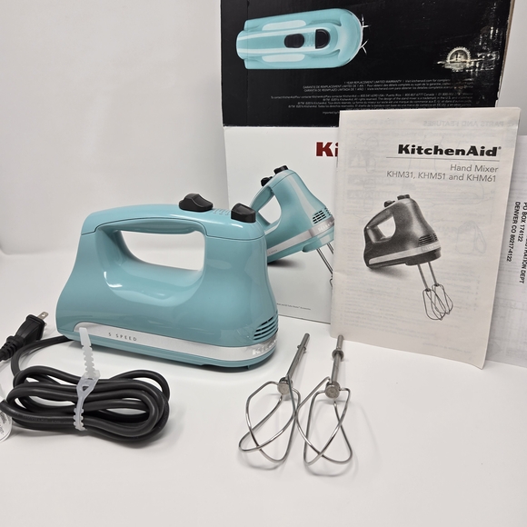 KitchenAid Aqua Sky 5-Speed Hand Mixer - Picture 2 of 5